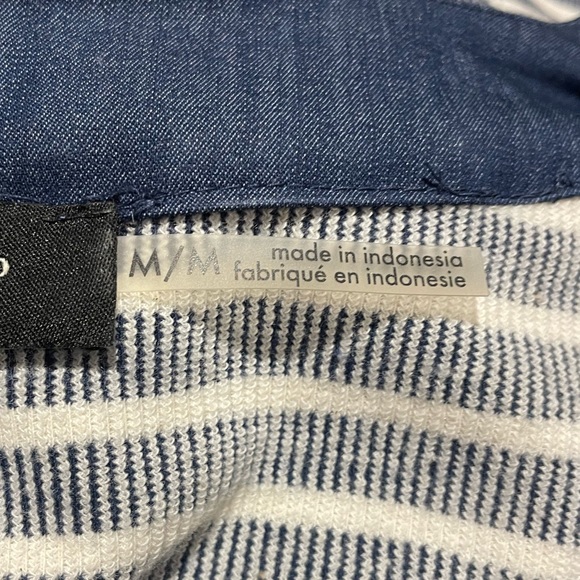 Ivanka Trump navy white nautical short sleeve preppy striped pullover top medium - Picture 9 of 11